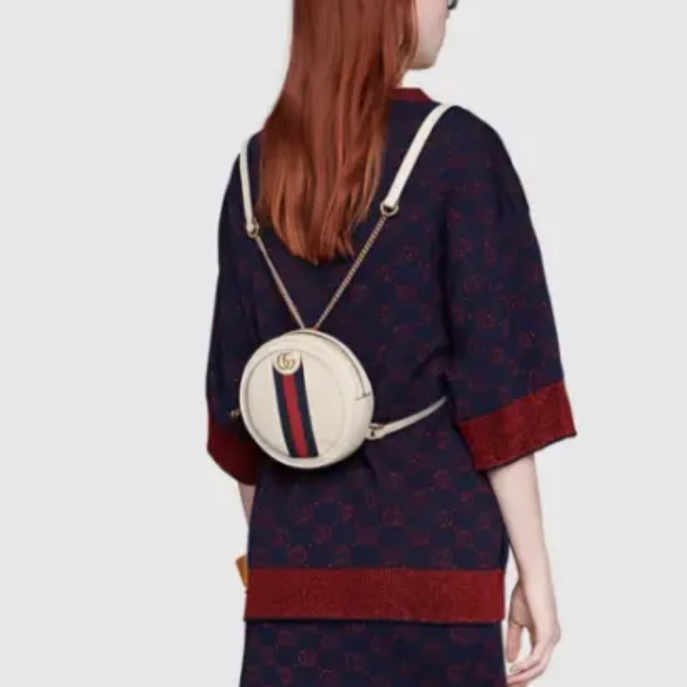 Gucci Ophidia Mini White Leather Backpack